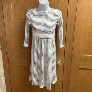 Flamingo Brand Black & White Striped Ribbed Knit Dress - Small